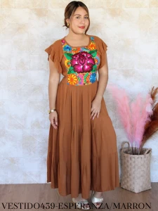 VESTIDO439-ESPERANZA/MARRON