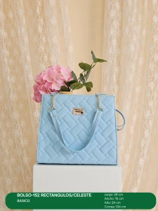 BOLSO-152 RECTANGULOS/CELESTE